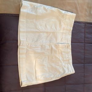 White straight mini-skirt